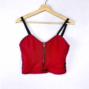 Vintage Y2K Lip Service Straight From the Heart Spandex Red Tank Top Size Small